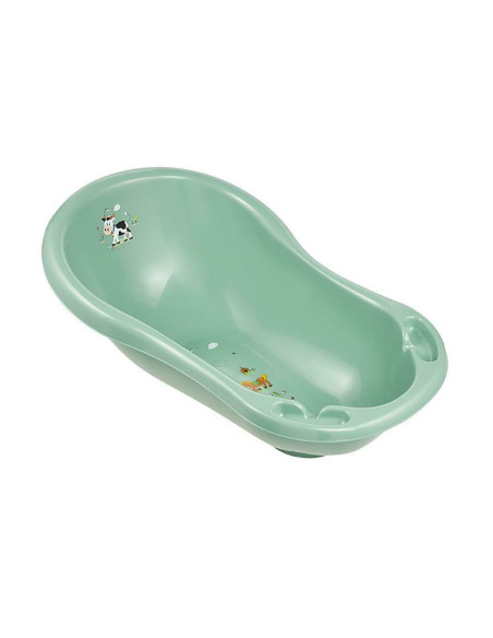 BN-4052396083163,Cadita ergonomica de baie cu dop de scurgere, Maria, 84 x 49 x 30 cm, Keeeper, Funny Farm, Green