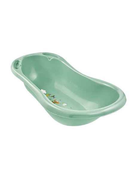 BN-4052396083163,Cadita ergonomica de baie cu dop de scurgere, Maria, 84 x 49 x 30 cm, Keeeper, Funny Farm, Green
