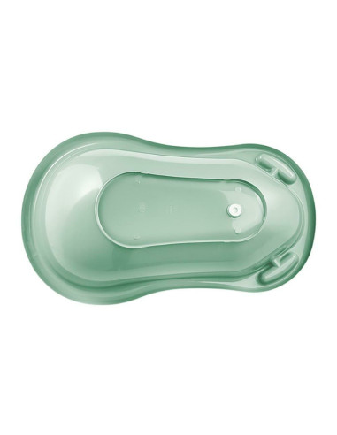 BN-4052396083163,Cadita ergonomica de baie cu dop de scurgere, Maria, 84 x 49 x 30 cm, Keeeper, Funny Farm, Green