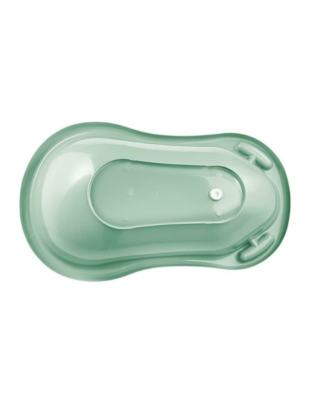 BN-4052396083163,Cadita ergonomica de baie cu dop de scurgere, Maria, 84 x 49 x 30 cm, Keeeper, Funny Farm, Green
