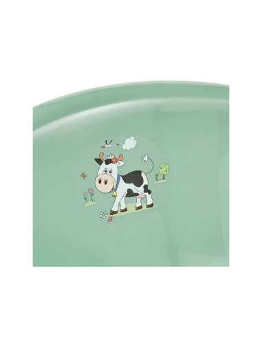 BN-4052396083163,Cadita ergonomica de baie cu dop de scurgere, Maria, 84 x 49 x 30 cm, Keeeper, Funny Farm, Green