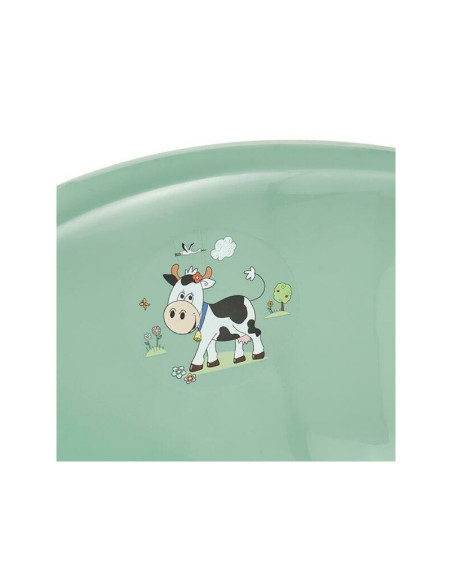 BN-4052396083163,Cadita ergonomica de baie cu dop de scurgere, Maria, 84 x 49 x 30 cm, Keeeper, Funny Farm, Green