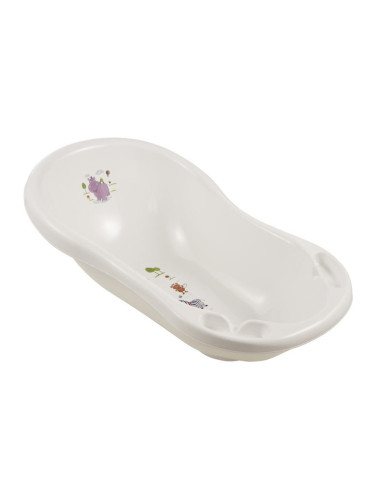 BN-4052396058925,Cadita ergonomica de baie cu dop de scurgere, Maria, 84 x 49 x 30 cm, Keeeper, Hippo, White