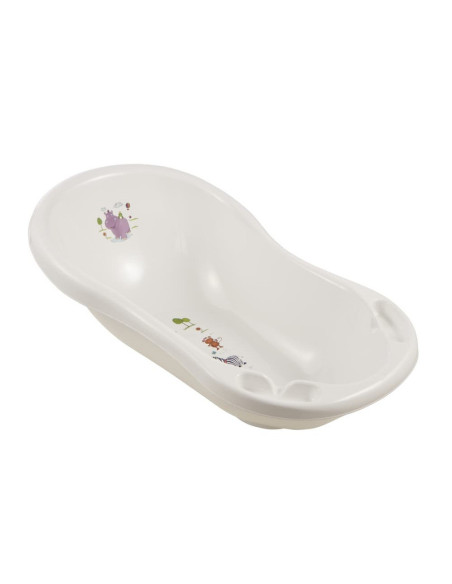 BN-4052396058925,Cadita ergonomica de baie cu dop de scurgere, Maria, 84 x 49 x 30 cm, Keeeper, Hippo, White