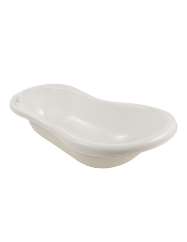BN-4052396058925,Cadita ergonomica de baie cu dop de scurgere, Maria, 84 x 49 x 30 cm, Keeeper, Hippo, White