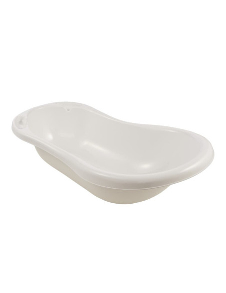 BN-4052396058925,Cadita ergonomica de baie cu dop de scurgere, Maria, 84 x 49 x 30 cm, Keeeper, Hippo, White