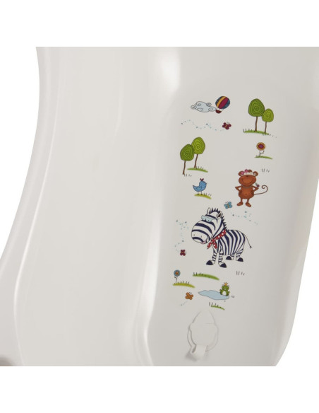 BN-4052396058925,Cadita ergonomica de baie cu dop de scurgere, Maria, 84 x 49 x 30 cm, Keeeper, Hippo, White