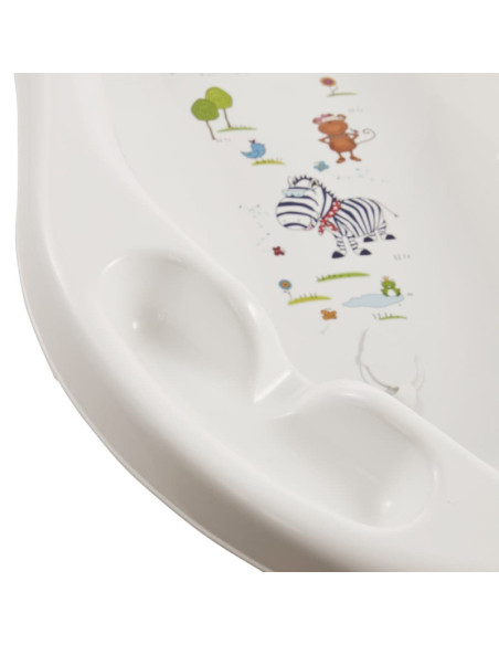 BN-4052396058925,Cadita ergonomica de baie cu dop de scurgere, Maria, 84 x 49 x 30 cm, Keeeper, Hippo, White