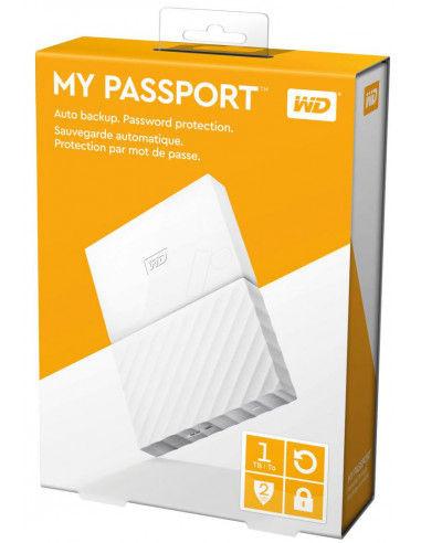 HDD extern WD My Passport, 1TB, 2.5", alb, USB