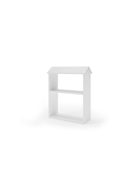 BN-SHLF_HUS_WHT,Raft pentru camera copii in forma de casuta YappyHus, 65x85.5x27 cm, Din lemn de pin certificat FSC, Tratat cu c