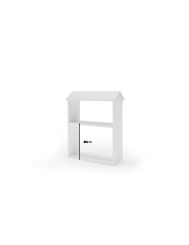 BN-SHLF_HUS_WHT,Raft pentru camera copii in forma de casuta YappyHus, 65x85.5x27 cm, Din lemn de pin certificat FSC, Tratat cu c