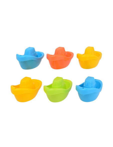 BN-22264,Happy World - Set 6 barcute pentru baie, 12 x 6 x 6 cm, 6 luni - 4 ani, Conform cu standardul de siguranta EN71, Multic