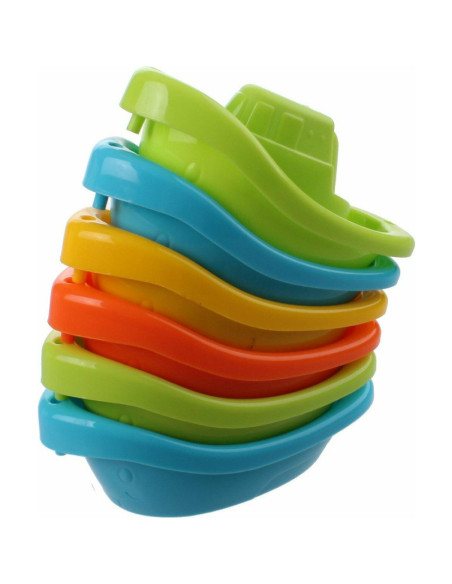 BN-22264,Happy World - Set 6 barcute pentru baie, 12 x 6 x 6 cm, 6 luni - 4 ani, Conform cu standardul de siguranta EN71, Multic