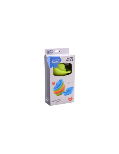 BN-22264,Happy World - Set 6 barcute pentru baie, 12 x 6 x 6 cm, 6 luni - 4 ani, Conform cu standardul de siguranta EN71, Multic