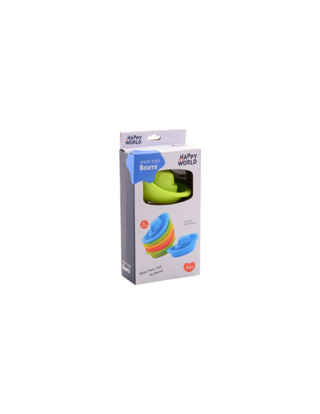 BN-22264,Happy World - Set 6 barcute pentru baie, 12 x 6 x 6 cm, 6 luni - 4 ani, Conform cu standardul de siguranta EN71, Multic