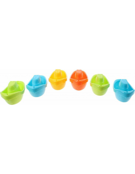 BN-22264,Happy World - Set 6 barcute pentru baie, 12 x 6 x 6 cm, 6 luni - 4 ani, Conform cu standardul de siguranta EN71, Multic