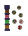 BN-80137,Joueco - Set creativ de margele, Pentra bratari, Saculet pentru depozitare inclus, Diferite forme si culori, 20 x 2 x 1