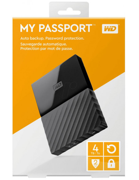 HDD extern WD My Passport, 4TB, 2.5", Negru, USB