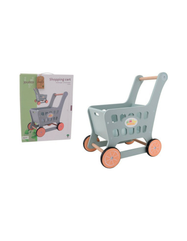 BN-80123,Joueco - Cos de cumparaturi, Din lemn certificat FSC, Ideal pentru depozitare, 2 ani+, 50 x 25 x 40 cm, Multicolor