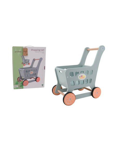 BN-80123,Joueco - Cos de cumparaturi, Din lemn certificat FSC, Ideal pentru depozitare, 2 ani+, 50 x 25 x 40 cm, Multicolor