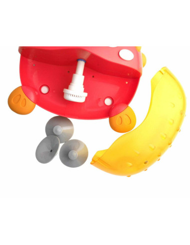 BN-BL038,Bocioland - Jucarie Interactiva de baie, Peste cu difuzor pentru baloane de spuma si muzica, Fixare cu Ventuze, Rosu, 2