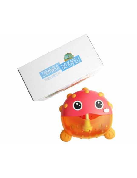 BN-BL038,Bocioland - Jucarie Interactiva de baie, Peste cu difuzor pentru baloane de spuma si muzica, Fixare cu Ventuze, Rosu, 2