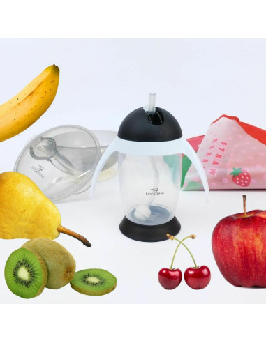 BN-BOC0544,Bocioland - Cana de apa cu pai si manere, 300 ml, 6 luni+, Pink