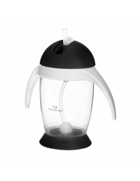 BN-BOC0542,Bocioland - Cana de apa cu pai si manere, 300 ml, 6 luni+, Black