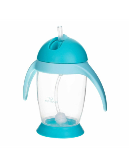 BN-BOC0543,Bocioland - Cana de apa cu pai si manere, 300 ml, 6 luni+, Blue