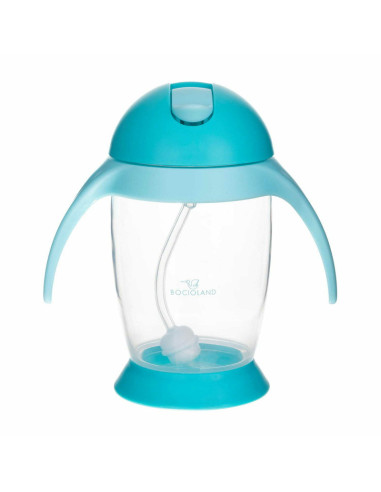 BN-BOC0543,Bocioland - Cana de apa cu pai si manere, 300 ml, 6 luni+, Blue