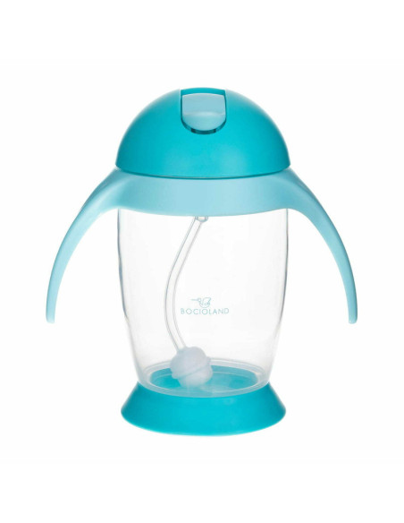 BN-BOC0543,Bocioland - Cana de apa cu pai si manere, 300 ml, 6 luni+, Blue