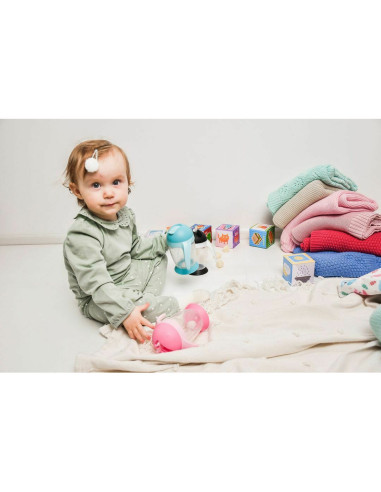 BN-BOC0543,Bocioland - Cana de apa cu pai si manere, 300 ml, 6 luni+, Blue