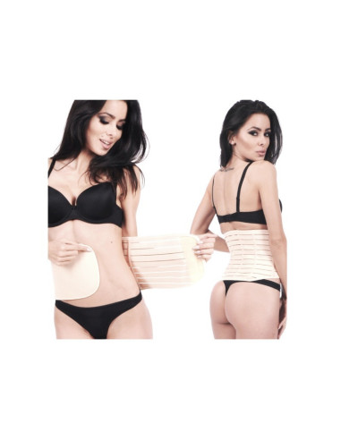 BN-QM_UNIVERSAL_BELT_B,Qmini - Centura postnatala abdominala, Reglabila, Cu Velcro, Beige