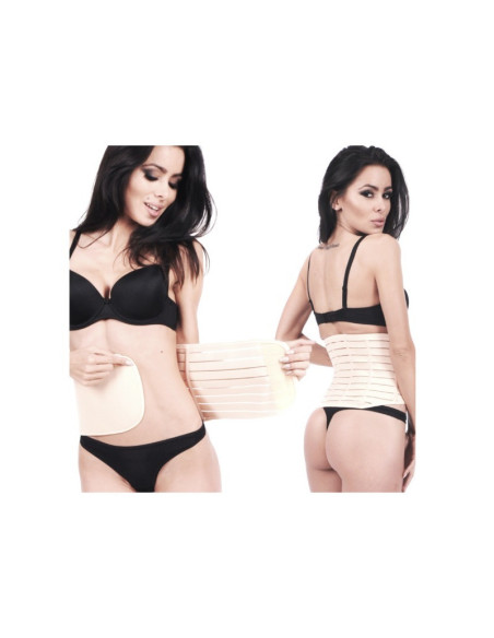 BN-QM_UNIVERSAL_BELT_B,Qmini - Centura postnatala abdominala, Reglabila, Cu Velcro, Beige