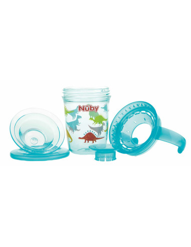 BN-NV0414019AQUA,Nuby - Cana cu manere, 360°, Din materialul ecologic tritan, Rezistenta, 240 ml, 6 luni+, Albastru