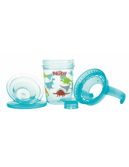 BN-NV0414019AQUA,Nuby - Cana cu manere, 360°, Din materialul ecologic tritan, Rezistenta, 240 ml, 6 luni+, Albastru