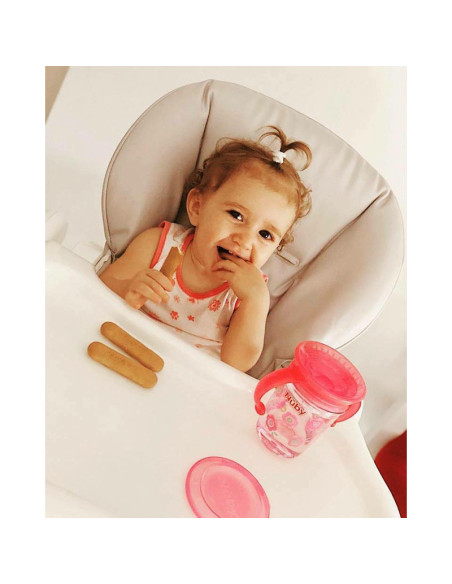 BN-NV0414019PINK,Nuby - Cana cu manere, 360°, Din materialul ecologic tritan, Rezistenta, 240 ml, 6 luni+, Roz