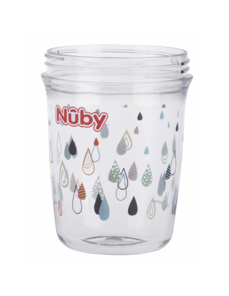 BN-NV0414019GREY,Nuby - Cana cu manere, 360°, Din materialul ecologic tritan, Rezistenta, 240 ml, 6 luni+, Gri
