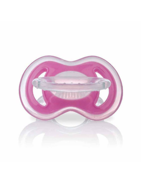 BN-ID618P,Nuby - Jucarie pentru dentitie, Cu peri moi, Din silicon, Se poate utiliza cu gel calmant, 0+, Roz