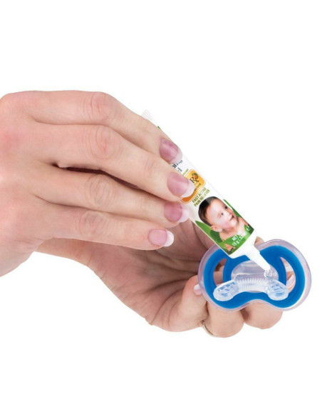 BN-ID618P,Nuby - Jucarie pentru dentitie, Cu peri moi, Din silicon, Se poate utiliza cu gel calmant, 0+, Roz