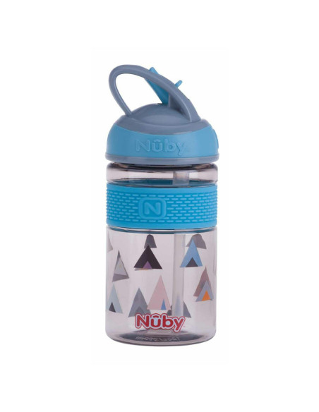BN-NV0414024BLUE,Nuby - Cana 2 in 1, Cu pai incorporat, Din materialul ecologic tritan, Rezistenta, 360 ml, 3+ ani, Albastru