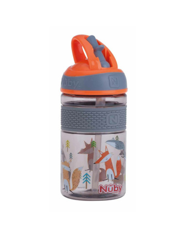 BN-NV0414024GREY,Nuby - Cana 2 in 1, Cu pai incorporat, Din materialul ecologic tritan, Rezistenta, 360 ml, 3+ ani, Gri