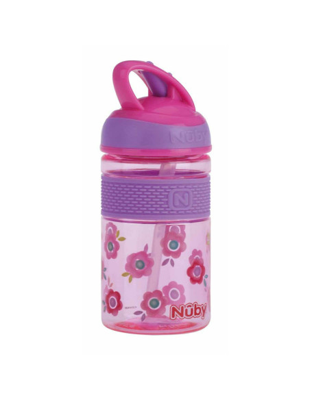 BN-NV0414024PINK,Nuby - Cana 2 in 1, Cu pai incorporat, Din materialul ecologic tritan, Rezistenta, 360 ml, 3+ ani, Roz