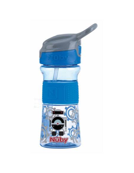 BN-NV0414021BLUE,Nuby - Cana sport cu pai moale si pliabil, Din materialul ecologic tritan, Rezistenta, 360 ml, 3+ ani, Albastru