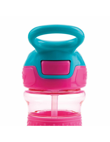 BN-NV0414021PINK,Nuby - Cana sport cu pai moale si pliabil, Din materialul ecologic tritan, Rezistenta, 360 ml, 3+ ani, Roz