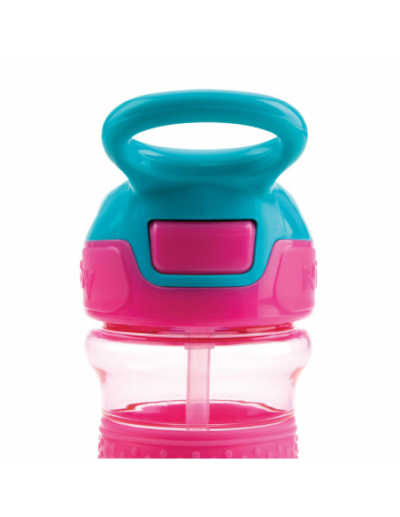 BN-NV0414021PINK,Nuby - Cana sport cu pai moale si pliabil, Din materialul ecologic tritan, Rezistenta, 360 ml, 3+ ani, Roz
