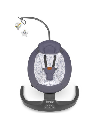 BN-LO-RALF_GREY_GRAPHITE,Lionelo - Balansoar si sezlong copii, Ralf, 2 in 1, Electric, Cu telecomanda si cablu USB, Cu miscare l