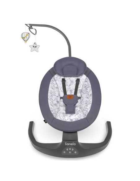BN-LO-RALF_GREY_GRAPHITE,Lionelo - Balansoar si sezlong copii, Ralf, 2 in 1, Electric, Cu telecomanda si cablu USB, Cu miscare l