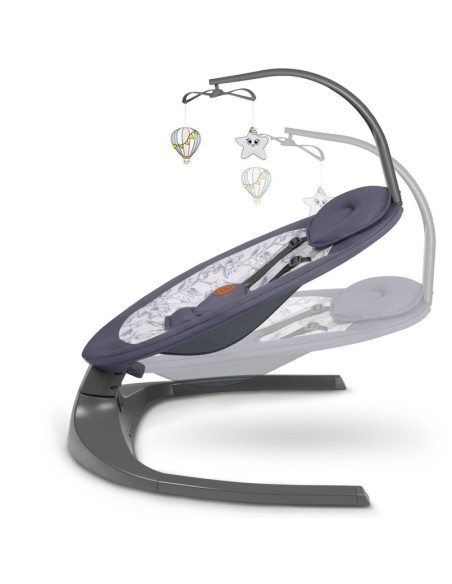 BN-LO-RALF_GREY_GRAPHITE,Lionelo - Balansoar si sezlong copii, Ralf, 2 in 1, Electric, Cu telecomanda si cablu USB, Cu miscare l