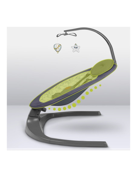 BN-LO-RALF_GREY_GRAPHITE,Lionelo - Balansoar si sezlong copii, Ralf, 2 in 1, Electric, Cu telecomanda si cablu USB, Cu miscare l